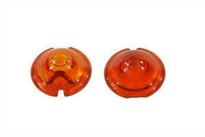 GLASS BULLET SYTLE AMBER MARKER LAMP LENS