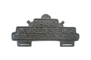 1940 WORLD FAIR LICENCE PLATE TOPPER